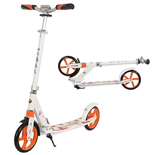 Scooter : WJJ Folding Scooter for Kids Outdoor Riding Portable Scooter- Adult Folding Kick Scooter - Big Wheels Glider with Front Suspension, Height Adjustable Bar and Widening Deck, Support 330 Lbs, Non Electr