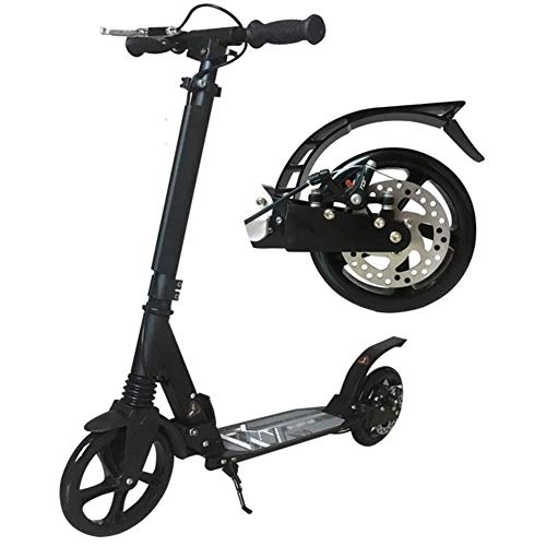 Scooter : WJJ Folding Scooter for Kids Outdoor Riding Portable Scooter-Adult Kick Scooter with Disc Hand Brake, Double Suspension Folding Glider, 2 Large Rubber Wheels and Adjustable Height, Support 330 Lb, Whit