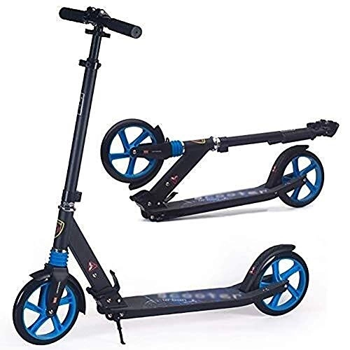 Scooter : WJJ Folding Scooter for Kids Outdoor Riding Portable Scooter-Folding Adult Kick Scooter with Big Wheels - Unisex Black Commuter Scooter with Front Suspension, Adjustable Height - Supports 220 Lbs