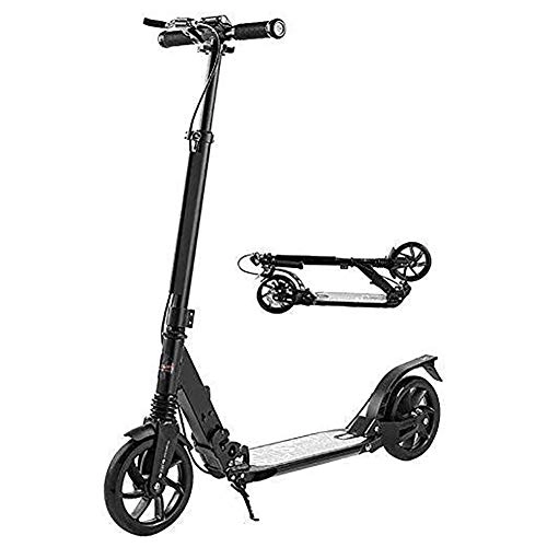 Scooter : WJJ Folding Scooter for Kids Scooter Bars, Adult Scooter, Scooter Wheels, Kick Folding Adult Kick with Adjustable Handle and Pu Wheel, Dual Suspension Glider with Handlebrake, 220Lbs Load, Non-Electric