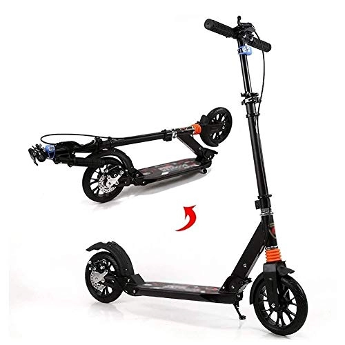 Scooter : WJJ Folding Scooter for Kids Scooter Bars, Adult Scooter, Scooter Wheels, Kick Folding Adult Kick with Handle, Dual Suspension with Hand Brake, Extra Large Pu Wheel, 100Kg Load, Non-Electric