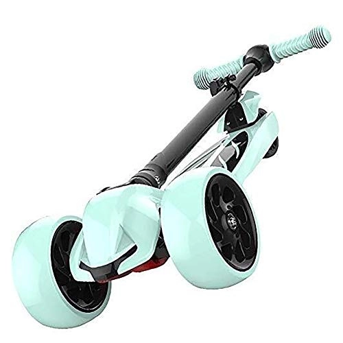 Scooter : WJJ Folding Scooter for Kids Scooter Bars, Adult Scooter, Scooter Wheels, Kick Folding Shock-Absorbing Kick, Adjustable Toddler, Pu Lighted Wheel and Limit Steering, 220 Lbs Capacity, Aged for Kids 2-12Y
