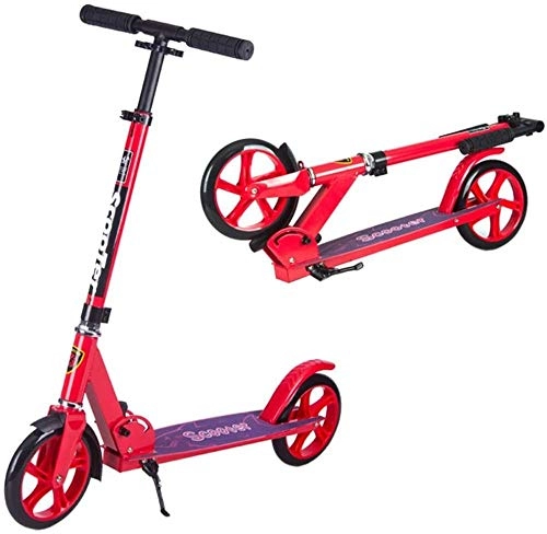 Scooter : XBSLJ Kick Scooter, Kids Scooter Adjustable Height Big Wheel Kick Scooter Folding Double Brake Double Suspension Supports 100 kg for Adult Youth Kids-Red