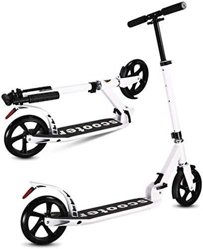 Scooter : XBSLJ Kick Scooter, Kids Scooter Adult Kick Scooter Foldable Height Adjustable with Big Wheels Birthday Gifts for Women / Men / Teens / Kids-White