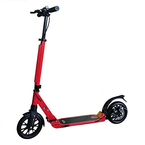 Scooter : XBSLJ Kick Scooter, Kids Scooter Big Wheels Kick Scooter Dual Suspension Folding with Disc Hand Brake Load 100 kg for Adult Kids Teens-Red