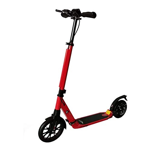 Scooter : XBSLJ Kick Scooter, Kids Scooter Front Brake Scooter with Dual Suspension Foldable Big Wheels Adjustable Handlebars Supports 100 kg for Teens Kids Age 12 Up-Red