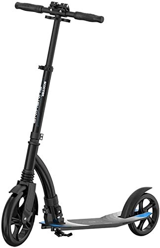 Scooter : XBSLJ Kick Scooter, Kids Scooter Unisex Adult Kick Scooter with Front Suspension Foldable Adjustable Handlebar and Oversized Wheels Teens Kids Age 12 Up-Black