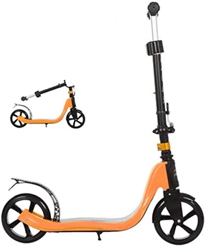 Scooter : XBSLJ Kick Scooter, Scooters For Kids Kick Scooter For Kids With 2 Big PU Wheels Folding Adjustable Handles for Teens Kids Age 12 Up-Orange