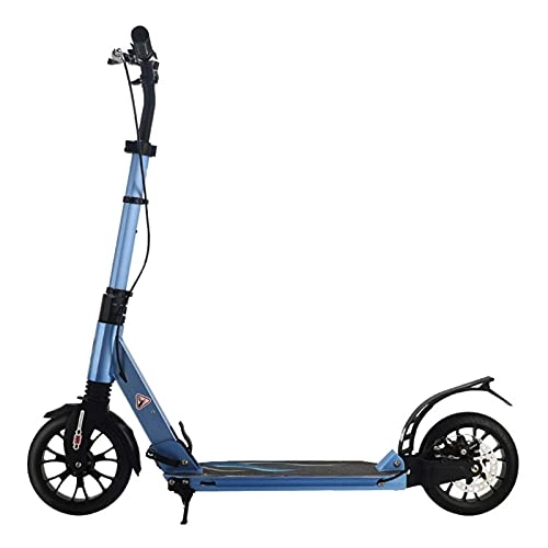 Scooter : XiYou Adult Kick Scooter 2 Big PU Wheels 200 Mm, Urban Commuter Scooter Foldable for Big Teens / Children, Hight-Adjustable (Blue)