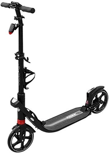 Scooter : XJZKA Scooters Adult Folding Kick For Adult Teens Big Wheels Commuter With Dual Suspension Height Adjustable Supports 220 Lbs (Color : Black)