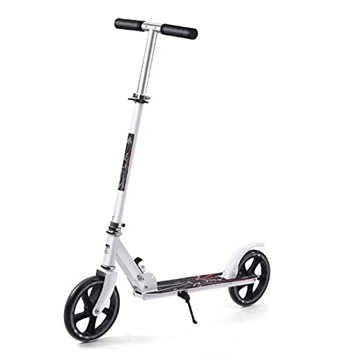 Scooter : XYYZH Kick Scooter, 2 Wheel Scooter with Adjustable T-Bar Handlebar, Folding Adult Kick Scooter with Alloy Anti-Slip Deck, Commuter Scooter for Teens 12 Years, White