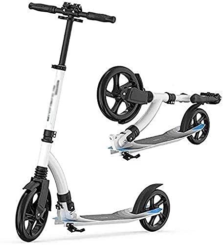 Scooter : YAOJIA Foldable Kick Scooters Double Wheel Kick Scooter For Adults Teens | 3 Heights Adjustable Portable Push Scooter Shock Absorbing | 100Kg Load，Urban Transportation Tool For School