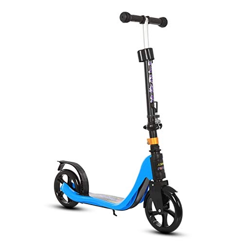 Scooter : YF-Mirror Kick Scooter for Adults, Teens - Foldable, Lightweight, Adujustable - Carries Heavy Adults 220Lbs Max Load (Blue)