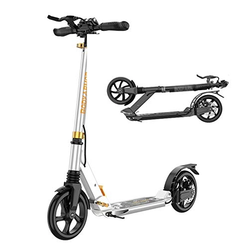 Scooter : YF-Mirror Scooter for Kids with 2 Big Wheels, Adjustable Height Kick Scooters for Bigger Children and Adults, Folding Rear Fender Break, Lightweight Kids Scooter, 100Kg Weight Capacity