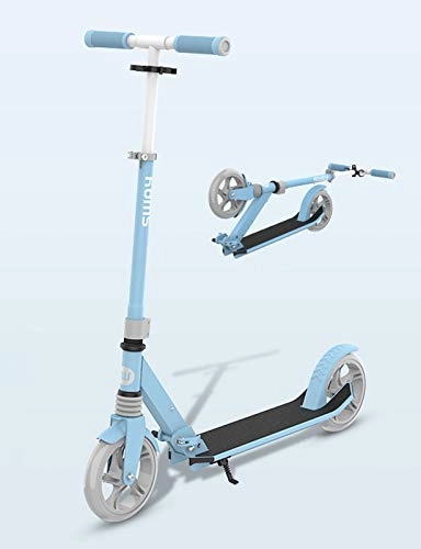 Scooter : YF-Mirror Youth and Adult Freestyle Kick Scooter - Lighted Large Wheels, Folding Scooter for Riders Up to 220lbs