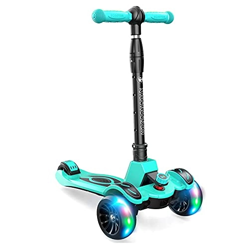 Scooter : YUNLILI Multi-purpose A Scooter Suitable for Girls and Boys Aged 1-12 Height Adjustable in 3 Levels LED Flashing Wheels Non-Slip Deck Maximum Load 50 kg -B / C (Color : B)