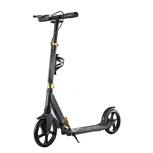 Scooter : YUNLILI Multi-purpose Two-Wheeled Scooter Suitable for Teenagers and Adults Over 12 Years Old PU Suspension Wheels Foldable Four-Speed Adjustable Double Brakes Maximum Weight 150 kg -B / B (Color : A)