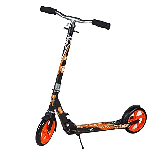 Scooter : ZHZHUANG Portable Teen Kids Ultra -Lightweight Adjustable Height Easy Folding Portablewith 2 Big Wheels Lightweight Instant Fold to Carry Out Portable Classic Scooter, Orange