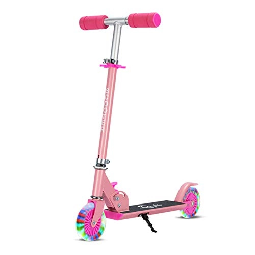 Scooter : ZLASS Scooter For Kids, 2 Wheel Folding Kick Scooter, With 2 Led Light Up Wheels And 3 Height Adjustment Functions, Suitable For Boys And Girls, Bearing 220LB