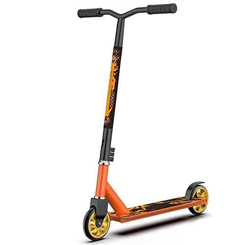Scooter : ZXCVB Stunt Scooter Street Scooter, Sports Skill Scooter, Suitable For Children Over Eight Years Old And Adults, Sturdy And Durable, Beginners And Professional Players Can Be Competent, Orange-Scooter