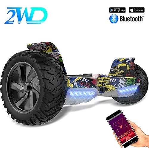 Self Balancing Segway : 2WD Self Balancing Scooter 8.5 All Terrain Hummer Balance Board with APP Function Off-road 8.5 inch board UL Certified with UK Charger and Bluetooth Speaker. (HM-APP-Hip)