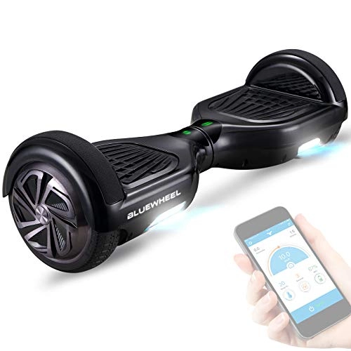 Self Balancing Segway : 6.5" Bluewheel HX310s Self Balancing Hover Scooter Board with UL2272 safety standard -Kids safety mode with App -Bluetooth speaker -700W engine - LED - Electric Skateboard (Black)