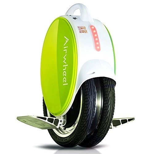 Self Balancing Segway : Airwheel Q5 Self Balancing Electric Unicycle with LED Lights and Enhanced Silicone Leg Pad (green, 260wh)