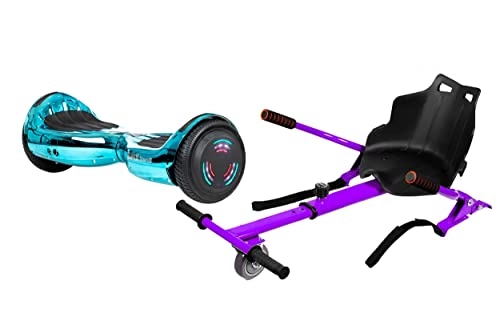 Self Balancing Segway : BLUE / TURQUOISE CHROME - ZIMX BLUETOOTH HOVERBOARD SEGWAY WITH LED WHEELS UL2272 CERTIFIED + HK4 PURPLE