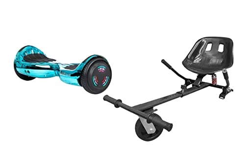 Self Balancing Segway : BLUE / TURQUOISE CHROME - ZIMX BLUETOOTH HOVERBOARD SEGWAY WITH LED WHEELS UL2272 CERTIFIED + HK5 BLACK