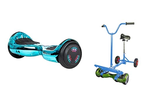 Self Balancing Segway : BLUE / TURQUOISE CHROME - ZIMX BLUETOOTH HOVERBOARD SEGWAY WITH LED WHEELS UL2272 CERTIFIED + HOVEBIKE BLUE