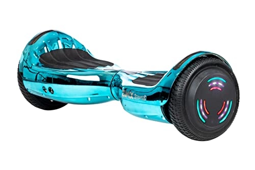 Self Balancing Segway : BLUE / TURQUOISE CHROME - ZIMX BLUETOOTH HOVERBOARD SWEGWAY SEGWAY WITH LED WHEELS UL2272 CERTIFIED