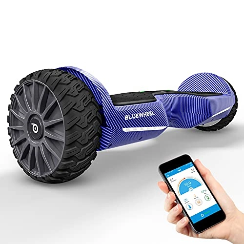 Self Balancing Segway : BLUEWHEEL App-compatible Hoverboard Offroad + Bluetooth Speaker & LED Light | Exclusive Rim Design | Self Balance Board + Safety Mode for Kids | Premium Battery & Dual Power Motor | HX380 (Blue)