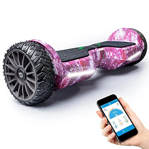 Self Balancing Segway : BLUEWHEEL App-compatible Hoverboard Offroad + Bluetooth Speaker & LED Light | Exclusive Rim Design | Self Balance Board + Safety Mode for Kids | Premium Battery & Dual Power Motor | HX380 (RoseSky)