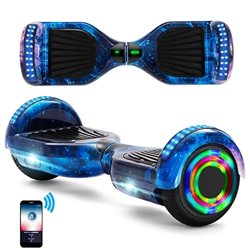 Self Balancing Segway : E-RIDES 6.5 Inch Hoverboards for Kids Self-Balancing Electric Scooters Bluetooth Speaker LED Lights 500W Motor Gift for Kids Teenager Adults (Galaxy Blue)
