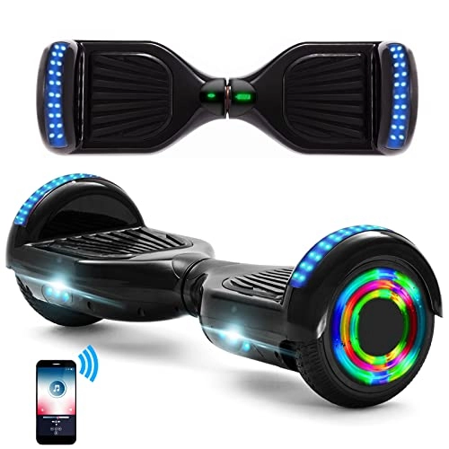 Self Balancing Segway : E-RIDES Hoverboards for Kids 6.5 Inch Self Balancing Scooter 500W Motor Electric Skateboard Hover Boards with Bluetooth Speaker and LED Lights Gift for Teenager Adults Birthday Christmas Black