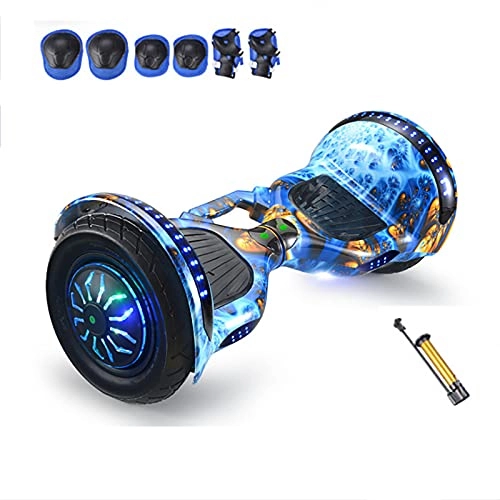 Self Balancing Segway : Electric smart Hoverboard self-balancing adult two-wheeled be portable bluetooth music luminous wheel LED 10 inch, Blue