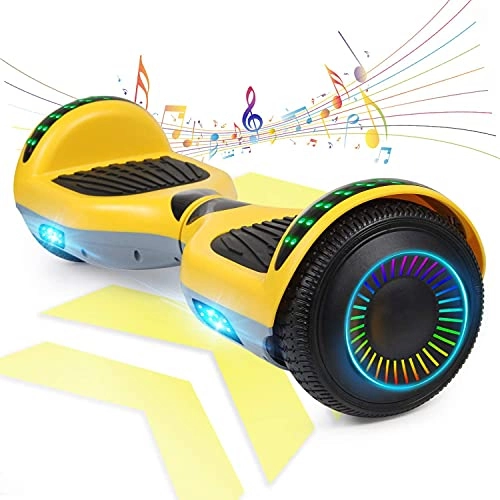 Self Balancing Segway : FLYING-ANT Hoverboard, 6.5 inch Self Balancing Electric Scooter with Safe Certified, Hover Board for Kids and Adult, Great Gifts, yellow grey