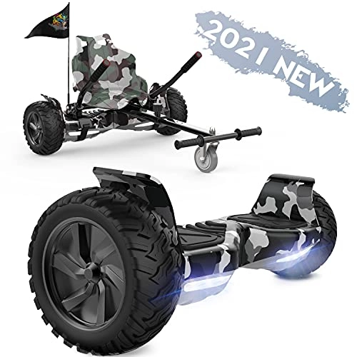 Self Balancing Segway : FUNDOT Hoverboards with seat, All terrain Hoverboards with hoverkart, 8.5 inch Self Balancing Scooter go kart, Off-Road Hoverboards with Bluetooth Speaker, LED, Powerful Motor, Gift for Children Adults