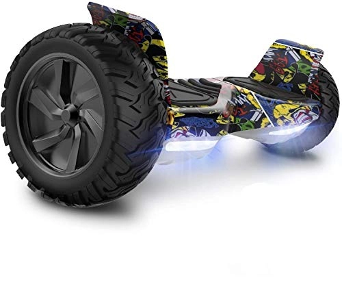 Self Balancing Segway : GeekMe Hoverboards, 8.5 inch all terrain Hoverboards, Electric Self Balancing Scooter With Powerful Motor LED Lights, APP, Bluetooth speaker, Gift for Children…