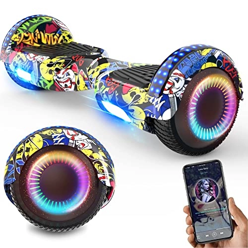 Self Balancing Segway : GeekMe Hoverboards, Hoverboards for kids, 6.5 Inch Self balancing scooter with Bluetooth Speaker, Electric Scooter, Stong Dual Motor, LED lights, Gift for kids.
