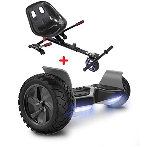 Self Balancing Segway : GeekMe Hoverboards, Hoverboards seat, Off Road Hoverboards with Off Road Hoverkart, 8.5” Hoverboards All Terrain, Bluetooth Speaker , LED lights, Christmas Gift