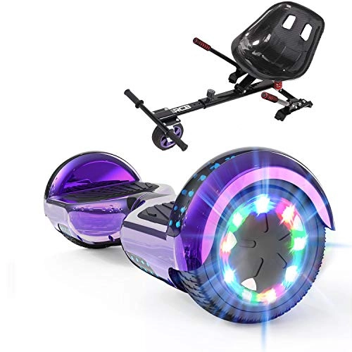 Self Balancing Segway : GeekMe Hoverboards with Off Road seat, Hoverboards with Off Road-Kart, Segway for kids, 6.5 Inch Electric Scooter with Bluetooth Speaker, LED Lights, Children Gift