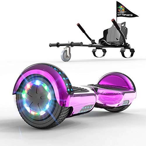 Self Balancing Segway : GeekMe Hoverboards with seat, Hoverboards with hoverkart，Hoverbaord seat go kart，Hoverboards LED Lights-Bluetooth Speaker-Flashing Wheels, Gift for Children