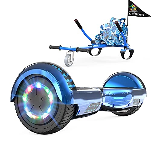 Self Balancing Segway : GeekMe Hoverboards with seat, Hoverboards with hoverkart，Hoverbaords seat go kart，Hoverboards LED Lights-Bluetooth Speaker-Flashing Wheels, Gift for Children
