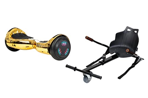 Self Balancing Segway : GOLD CHROME - ZIMX BLUETOOTH HOVERBOARD SEGWAY WITH LED WHEELS UL2272 CERTIFIED + HK4 BLACK