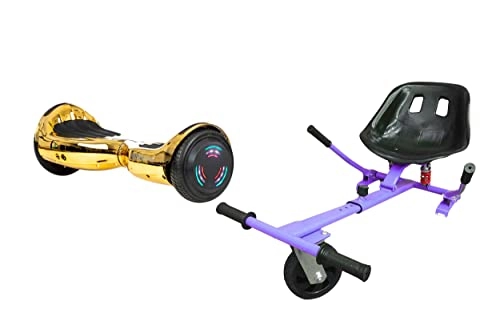 Self Balancing Segway : GOLD CHROME - ZIMX BLUETOOTH HOVERBOARD SEGWAY WITH LED WHEELS UL2272 CERTIFIED + HK5 PURPLE