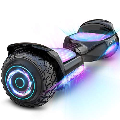 Self Balancing Segway : GYROOR Hoverboard Offroad Hoverboard for Kids Adults 6.5" Self Balancing Electric Scooter with Bluetooth Music Speaker and Flash LED Lights UL2272 Certified Bear 20-120kg 500W Black
