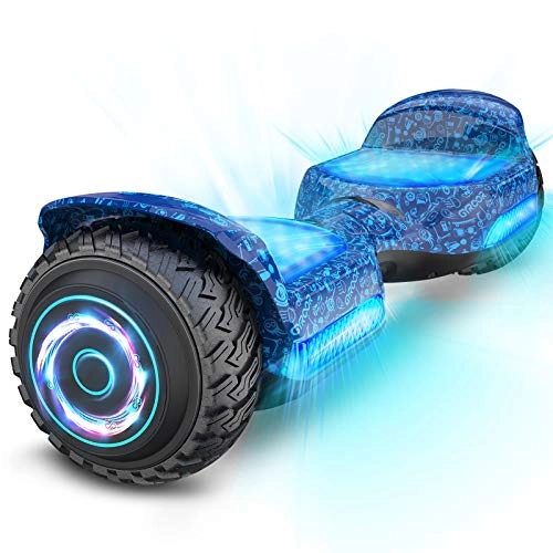 Self Balancing Segway : GYROOR Hoverboard Offroad Hoverboard for Kids Adults 6.5" Self Balancing Electric Scooter with Bluetooth Music Speaker and Flash LED Lights UL2272 Certified Bear 20-120kg 500W Blue
