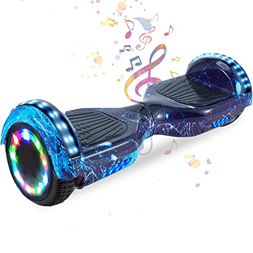 Self Balancing Segway : HappyBoard 6.5 Inch Hoverboard Electric Scooter, Bluetooth, Self-balancing Scooter, Skate Wheels with LED Light, 700 W Bluetooth Motor (S-Sky Blue)