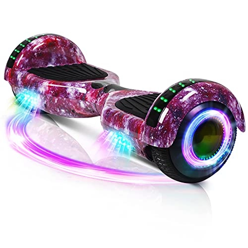 Self Balancing Segway : HEFAUX Hoverboard, 6.5" Self Balancing Scooter Hover Board with Wheels Bluetooth Speaker LED Lights for Kids Adults (Purple Star)